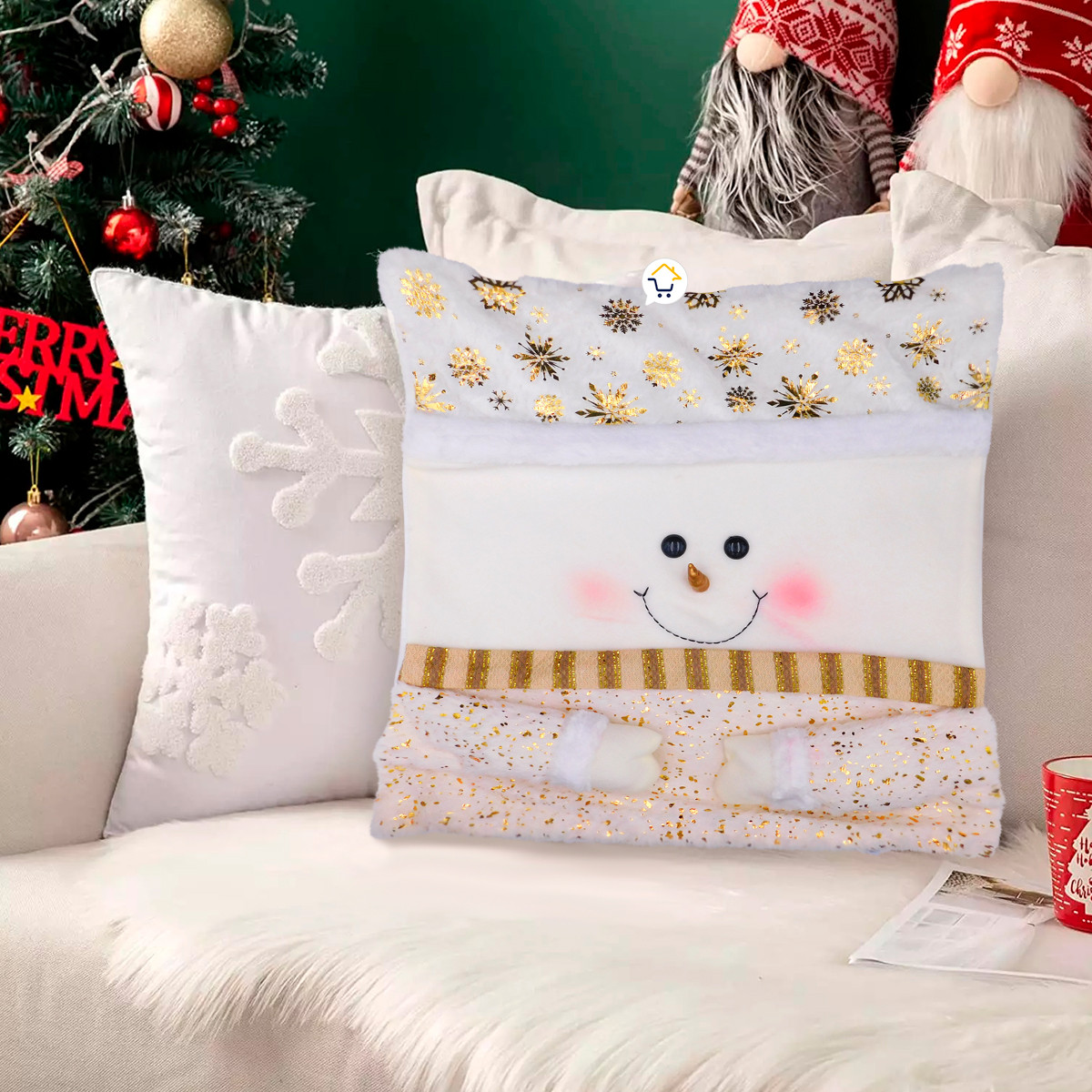 Miniatura 4 de Funda Almohada Muñeco Nieve Navidad